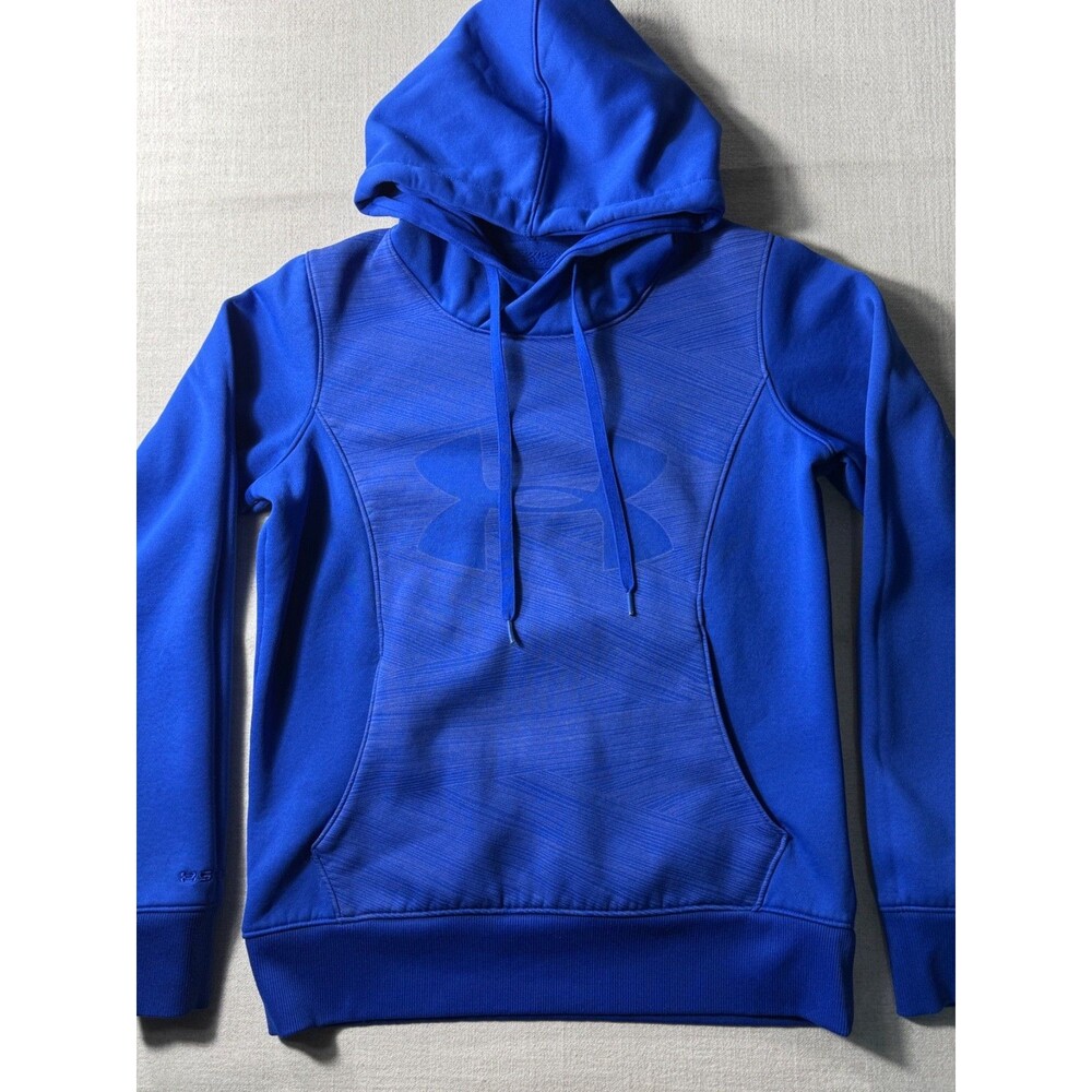 Under Armour Storm Youth Boys Fleece Pullover Hoodie Blue Sm Slim Fit ColdGear